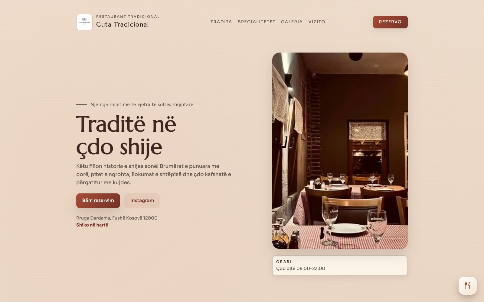 Guta Tradicional updated website homepage